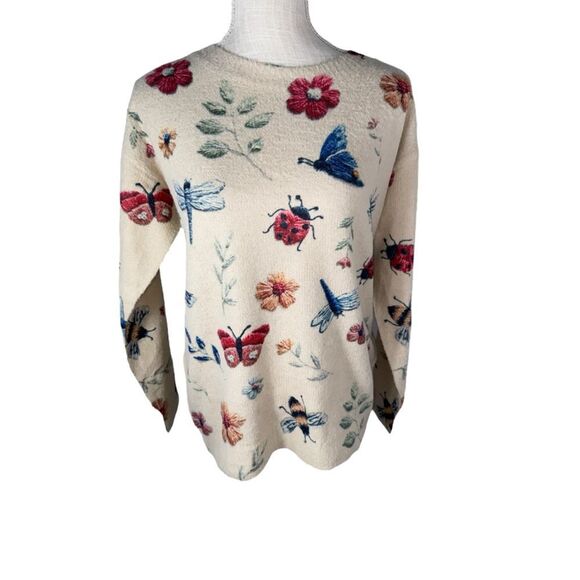Boutique Floral Gardencore Knit Crewneck Long Sleeve Sweater - Picture 3 of 7